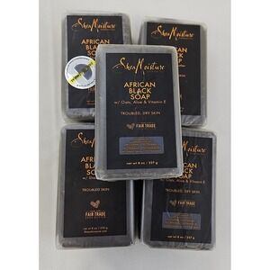 SheaMoisture African Black Soap 8oz Bar w/ Oats Aloe & Vitamin E Lot of 5